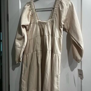 Free People Cream Long Sleeve Dress